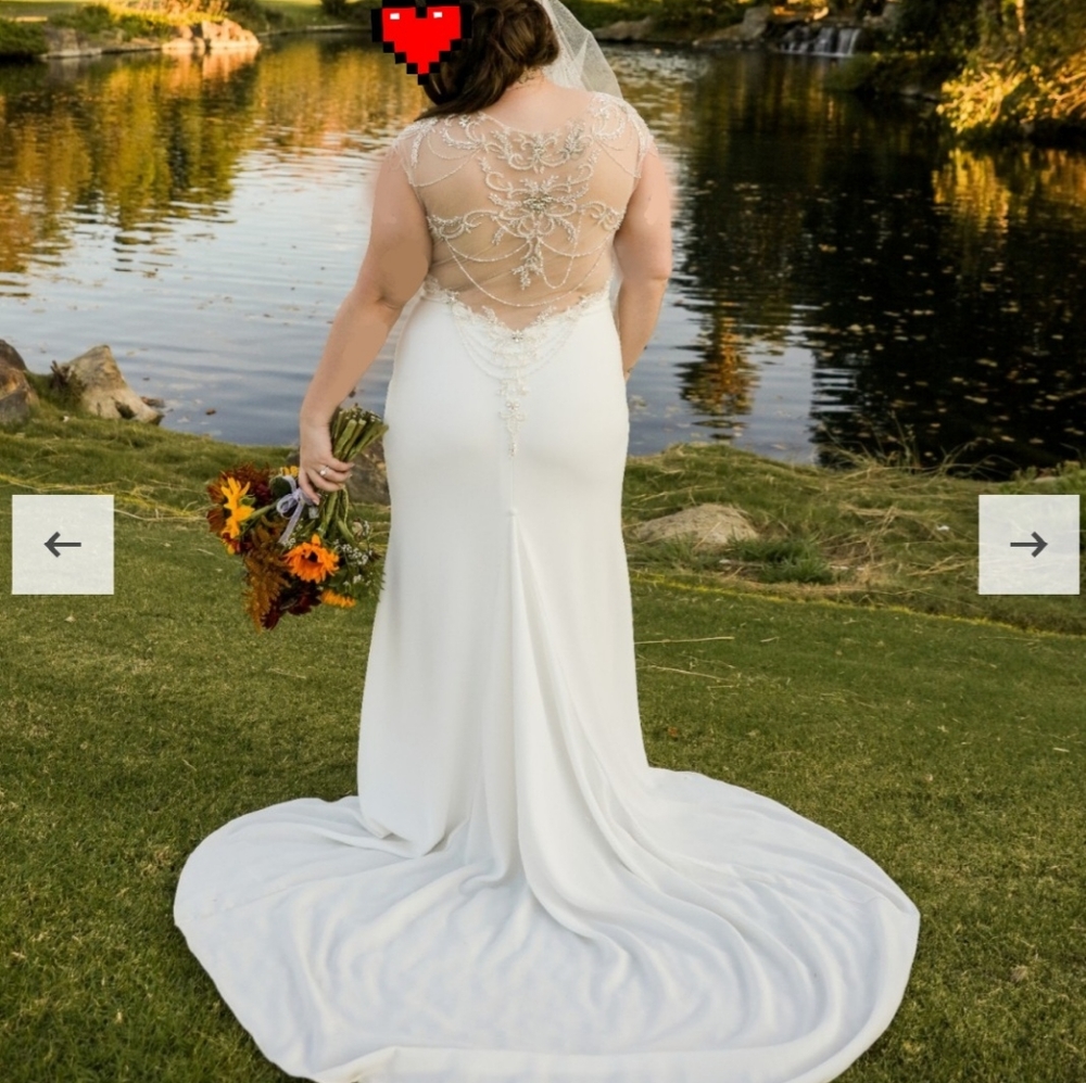 Strut Bridal crepe fit and flare wedding gown